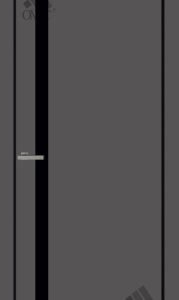 Полотно двер. ПВХ ТМ ОМіС 600мм FLAT 02BG чорна кромка ABS 1мм (з фрез. п/з 96/85), шт